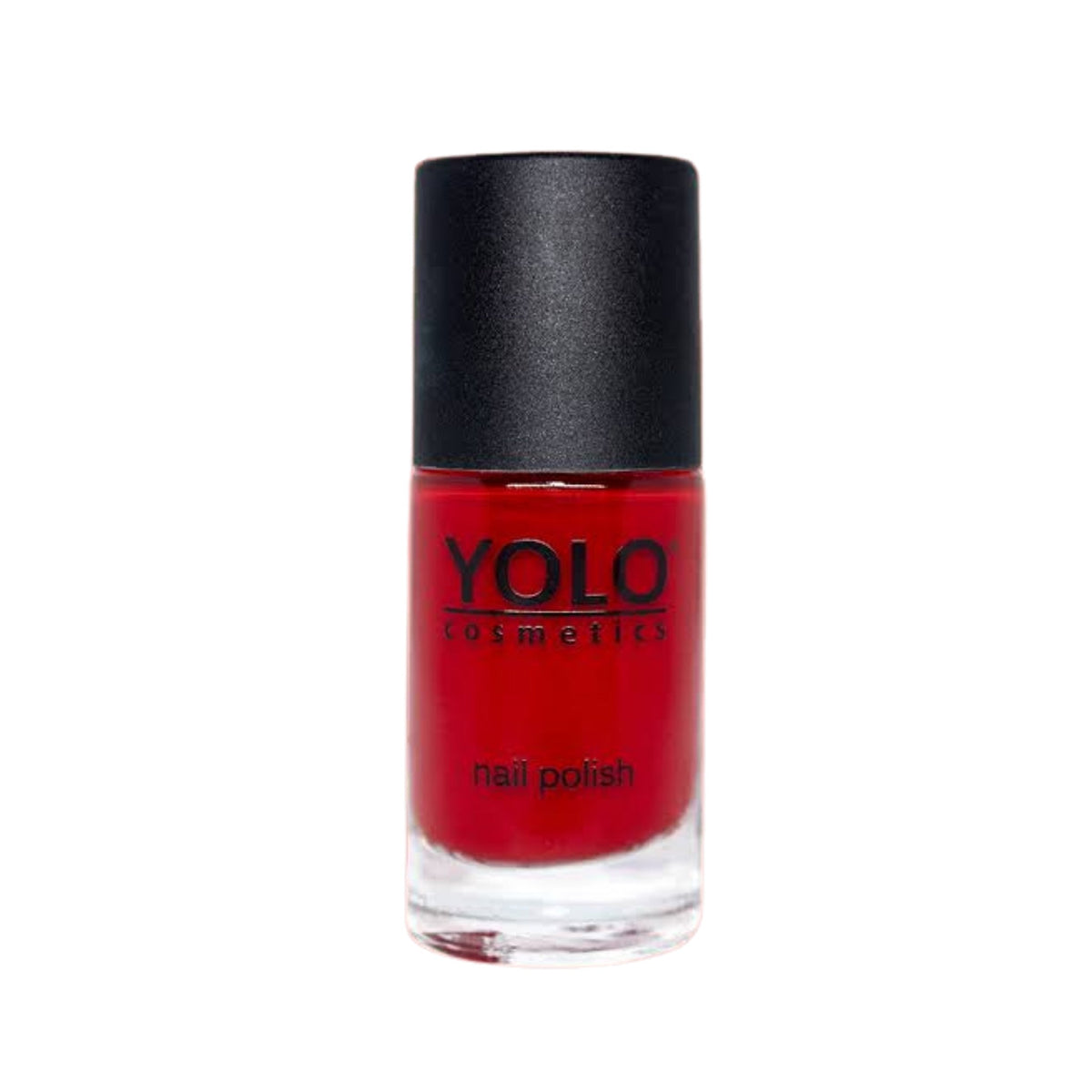 Refect Beauty Yolo Nail Polish in a vibrant red shade with a smooth, creamy, and glossy finish in a glass bottle. 106