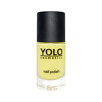 Refect Beauty Yolo creamy yellow nail polish in a glass bottle with a black cap for a smooth glossy finish.