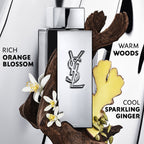 Refect Beauty Yves Saint Laurent MYSLF L'ABSOLU fragrance bottle with ginger, orange blossom, and wood accents.