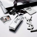 Refect Beauty Yves Saint Laurent MYSLF L'ABSOLU fragrance bottle with metallic mirror finish and YSL logo
