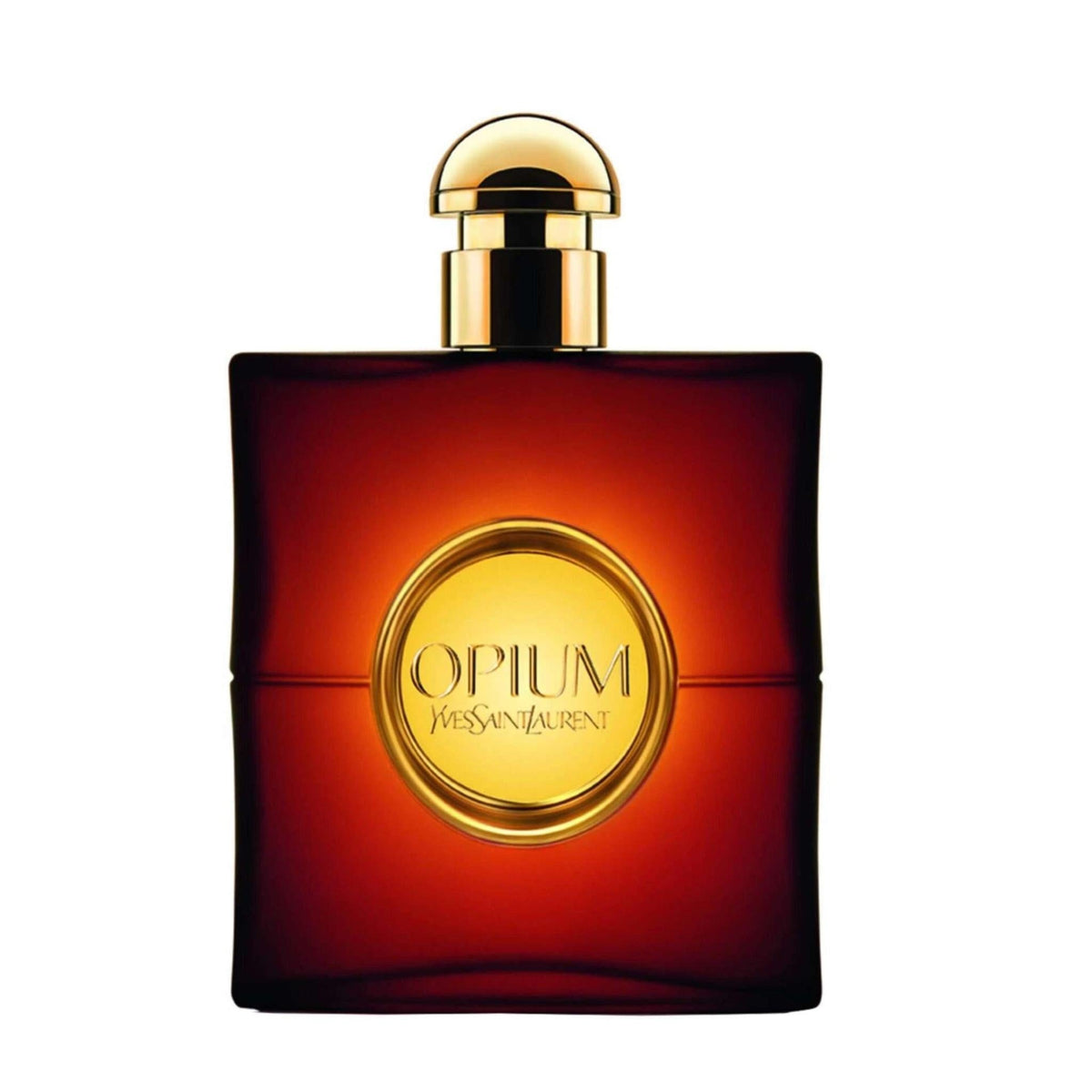 Refect Beauty Yves Saint Laurent Opium Eau de Toilette in a square dark amber glass bottle with a gold circular logo. Main image