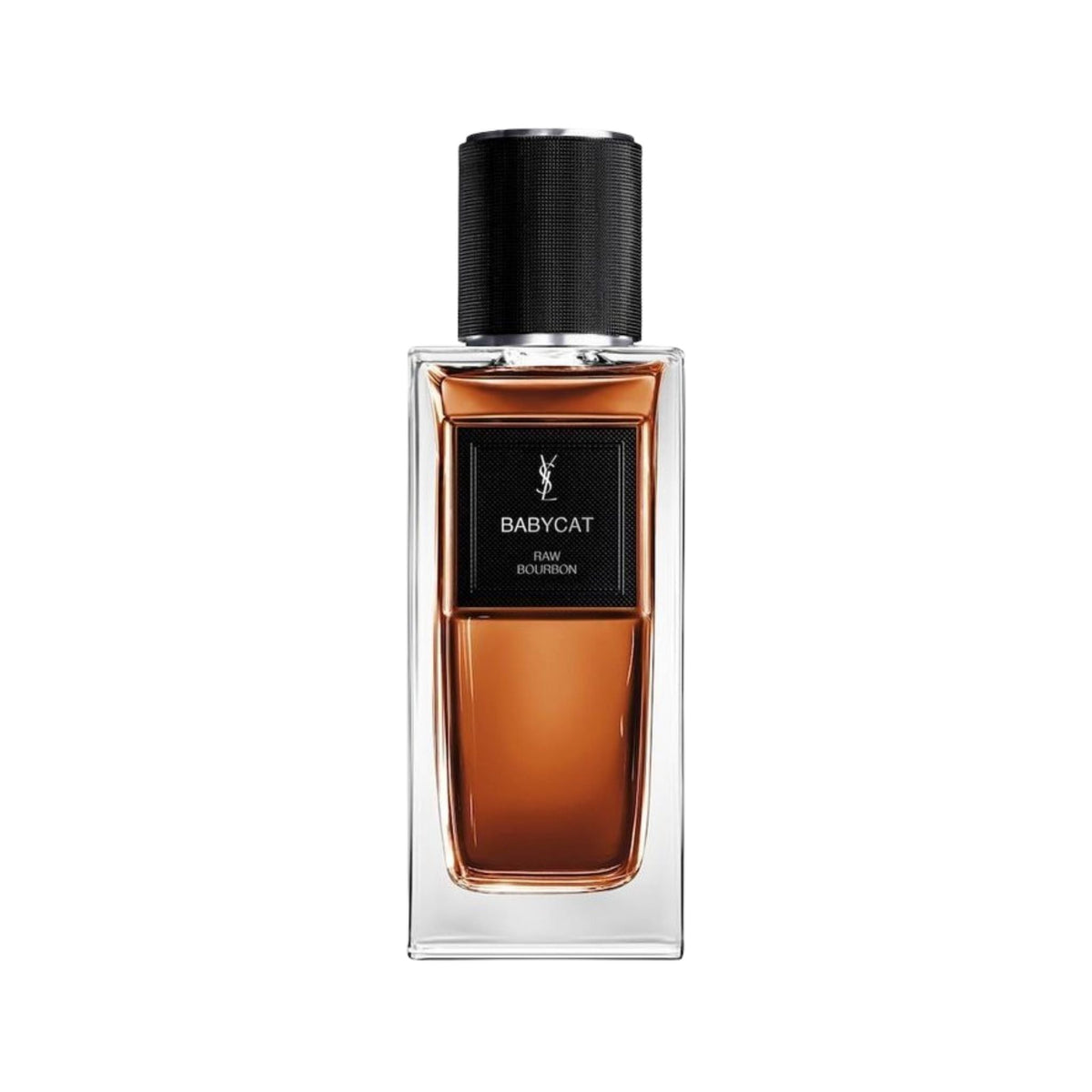 Refect Beauty Yves Saint Laurent Babycat Raw Bourbon eau de parfum in a rectangular glass bottle with a black cap. Main image