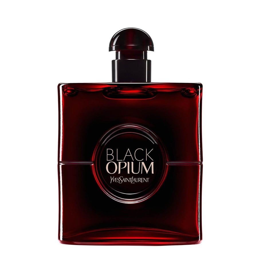 Refect Beauty Yves Saint Laurent Black Opium Over Red perfume bottle in deep red glass with iconic circular logo Main image