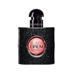 Refect Beauty Yves Saint Laurent Black Opium Eau de Parfum in a black glittery bottle with a pink circular center.