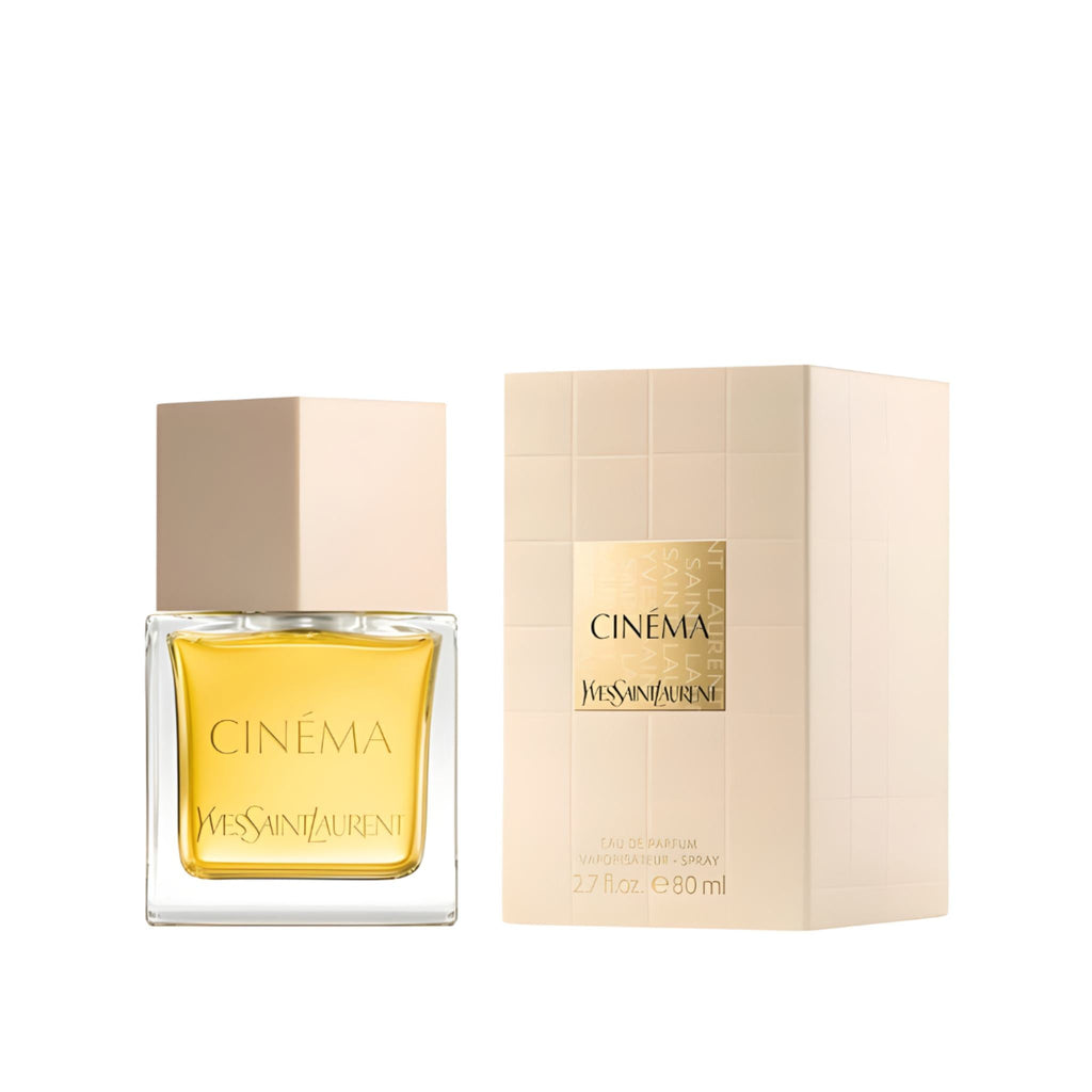 Refect Beauty Yves Saint Laurent Cinema Eau de Parfum bottle and box with gold accents and floral oriental scent