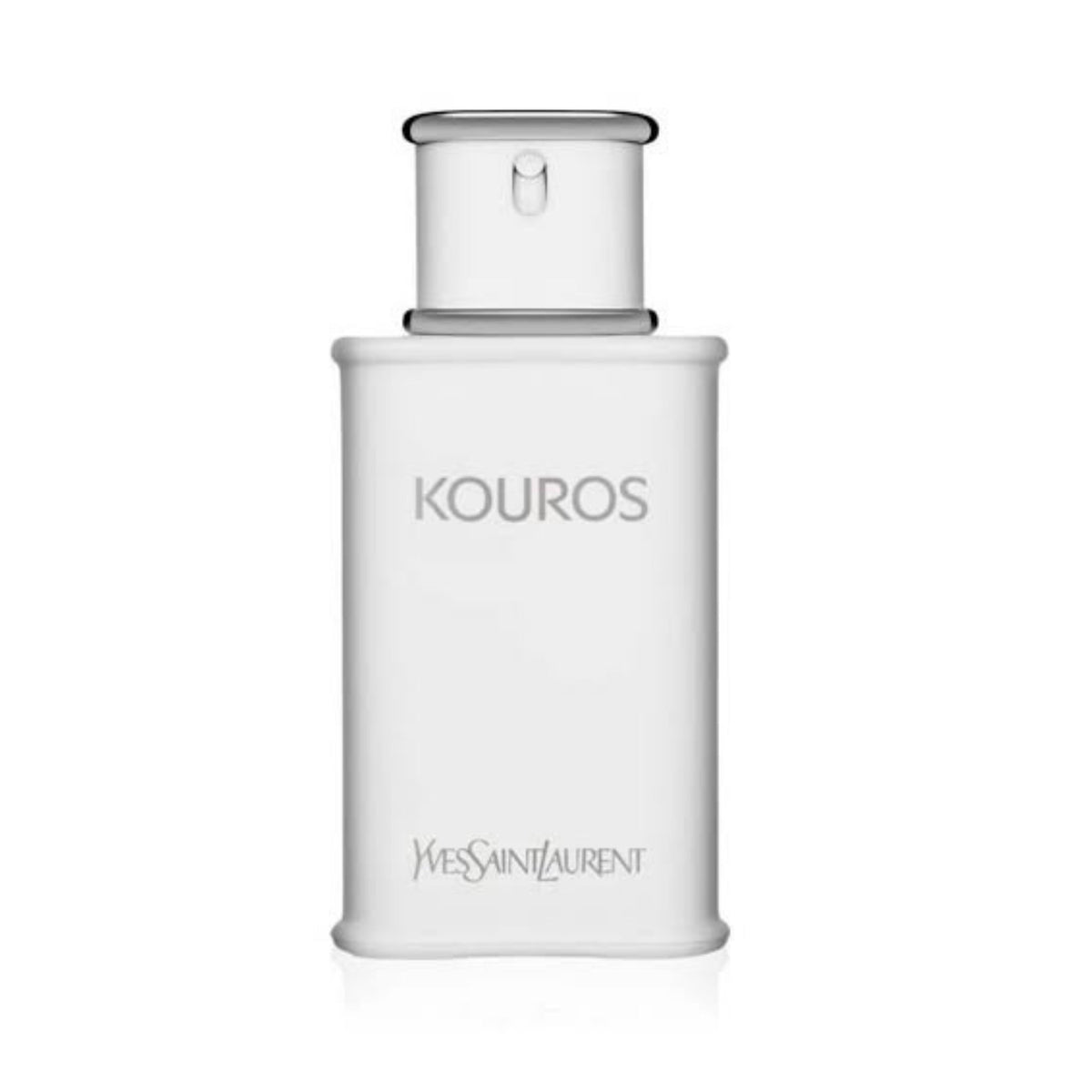 Refect Beauty Yves Saint Laurent Kouros Eau de Toilette in a classic white bottle with metallic silver accents