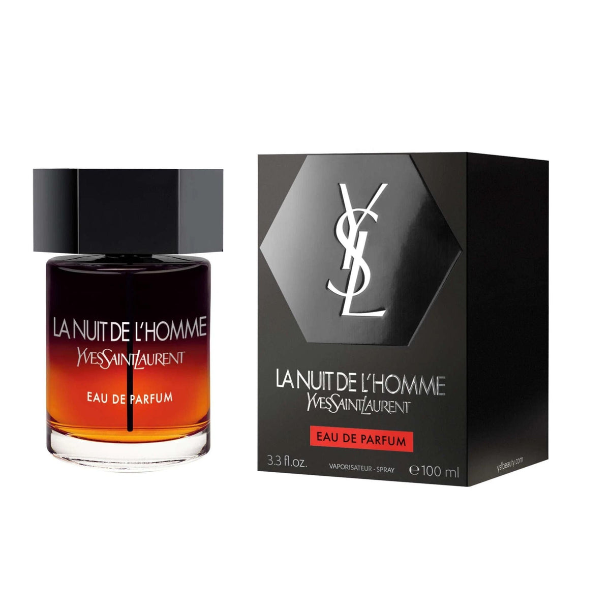 Refect Beauty Yves Saint Laurent La Nuit De L'Homme Eau de Parfum bottle and black box packaging