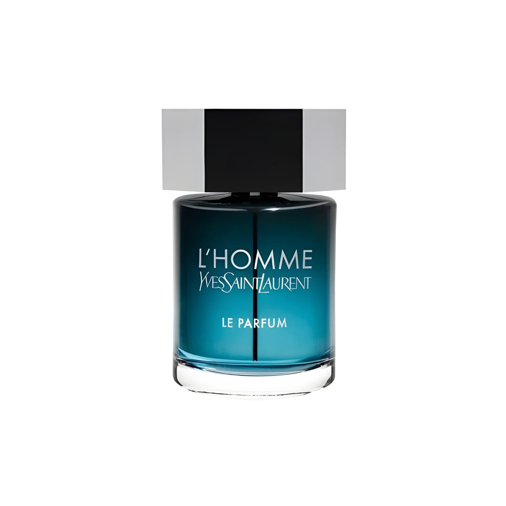 Refect Beauty Yves Saint Laurent L'Homme Le Parfum bottle with a deep blue gradient glass and silver cap