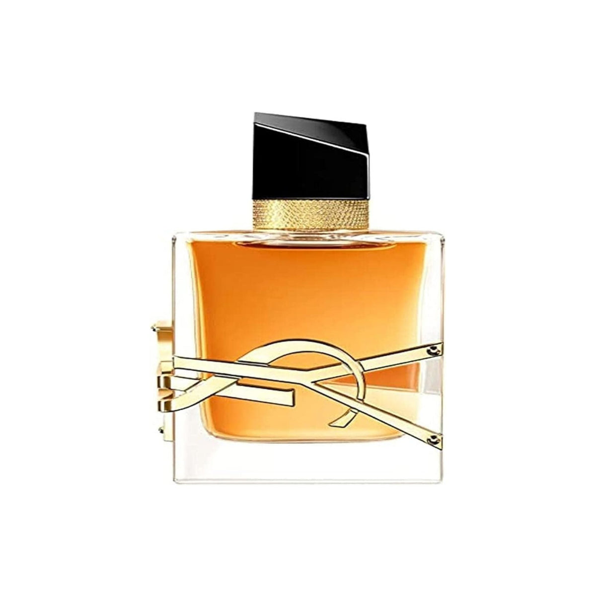 Refect Beauty Yves Saint Laurent Libre Intense perfume bottle with gold YSL logo and amber fragrance liquid