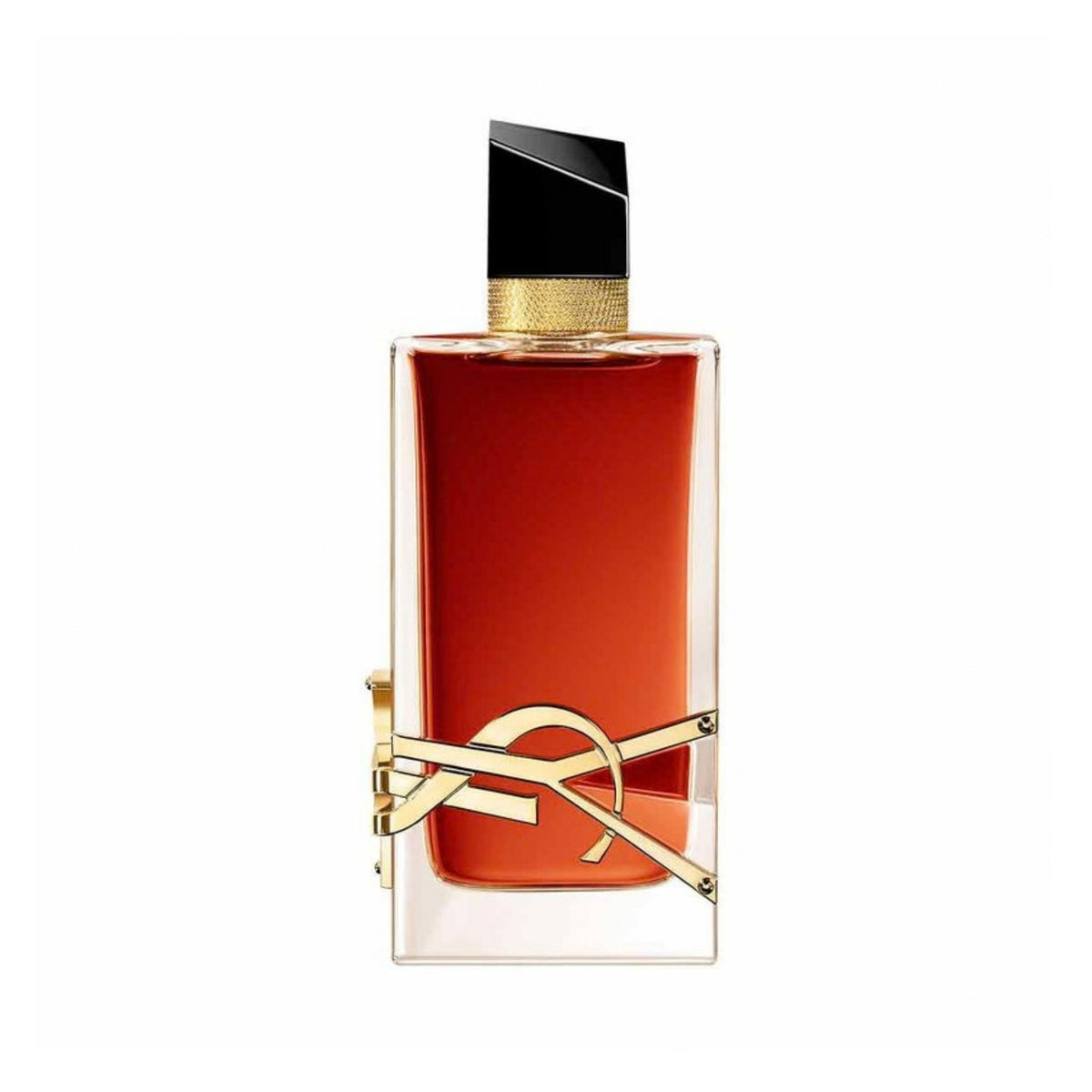 Refect Beauty Yves Saint Laurent Libre Le Parfum 90ml bottle with gold YSL logo and deep amber fragrance liquid
