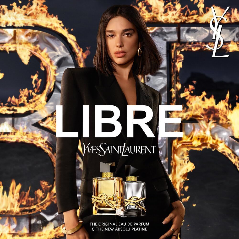 Refect Beauty campaign featuring Dua Lipa with Yves Saint Laurent Libre Eau de Parfum and Libre L'Absolu Platine