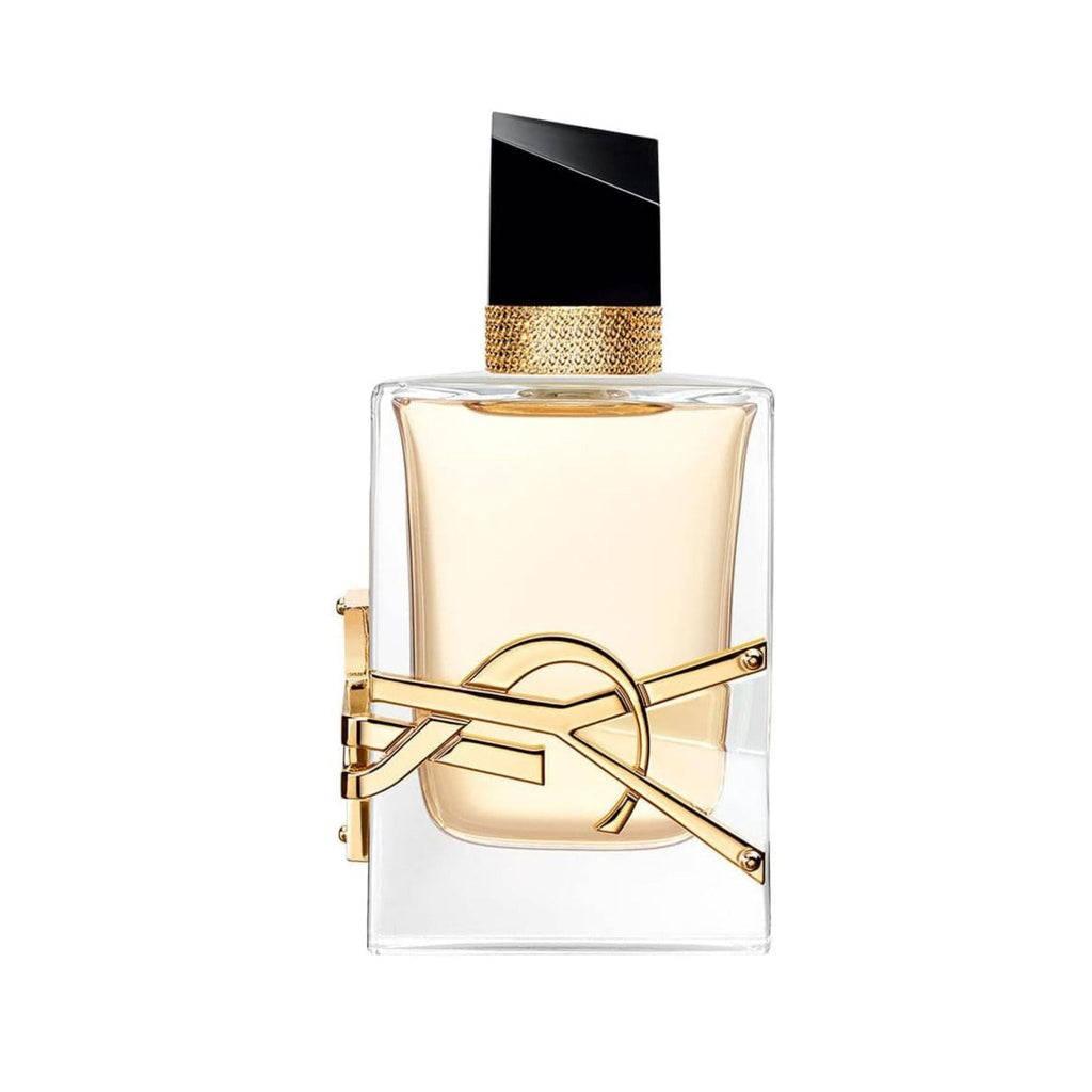 Refect Beauty Yves Saint Laurent Libre Eau de Parfum bottle with gold YSL logo and black cap on a white background