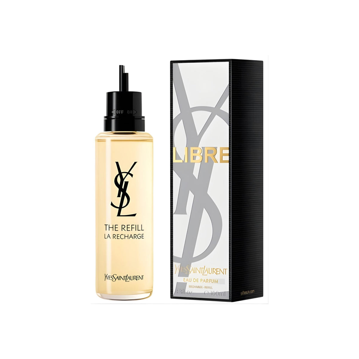 Refect Beauty Yves Saint Laurent Libre Eau de Parfum refill bottle and matching black and gold fragrance box Main image