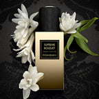 Refect Beauty Yves Saint Laurent Supreme Bouquet Eau de Parfum bottle surrounded by white tuberose flowers