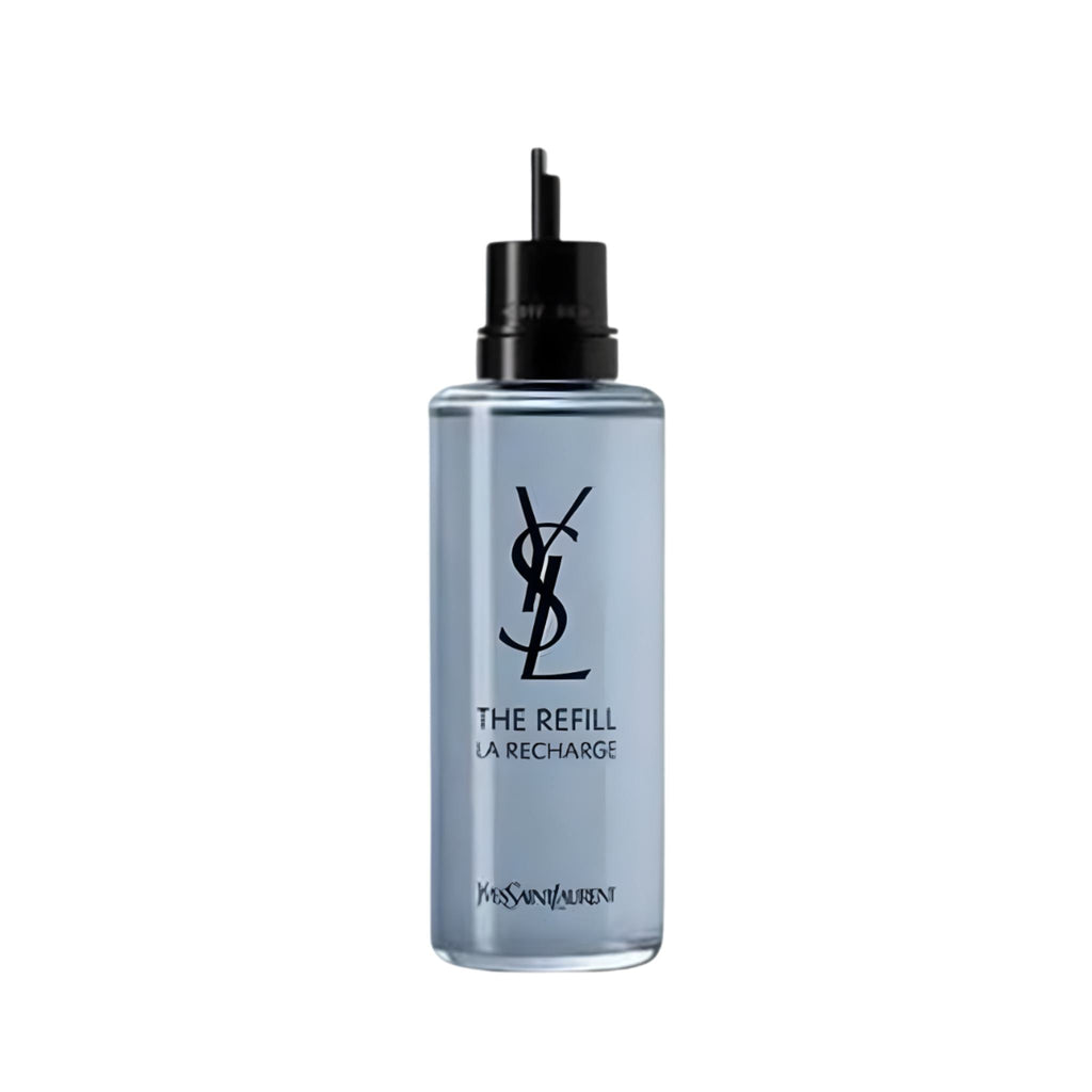 Refect Beauty Yves Saint Laurent Y Eau de Parfum refill bottle with a clear glass container and black nozzle