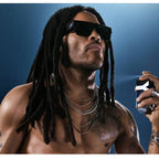 Refect Beauty campaign featuring Lenny Kravitz spraying Yves Saint Laurent Y Eau de Parfum on his neck