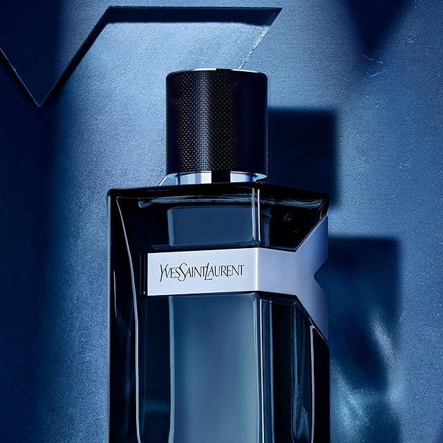 Refect Beauty Yves Saint Laurent Y Eau de Parfum Intense bottle in deep blue glass with a metallic Y logo