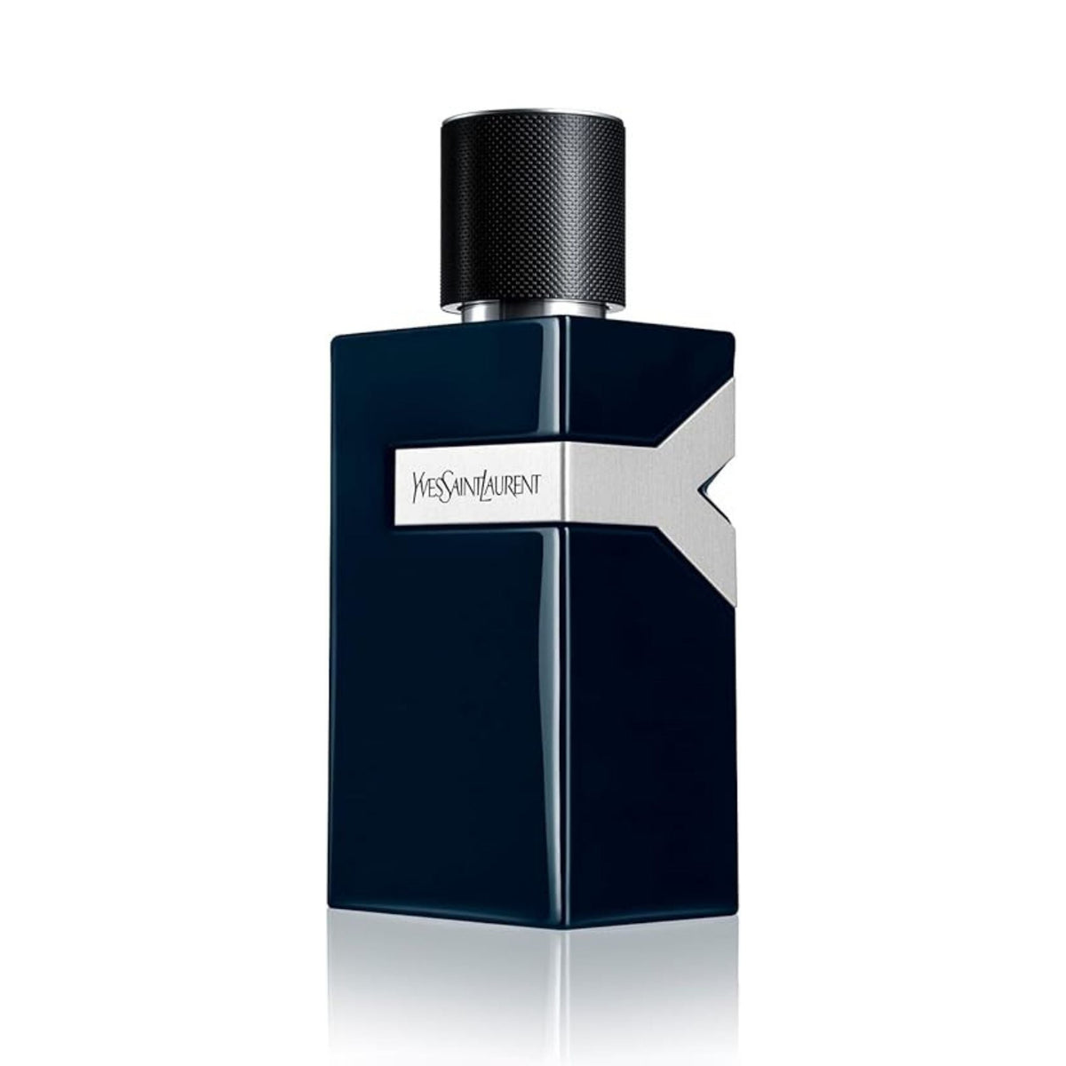 Refect Beauty Yves Saint Laurent Y Le Parfum for men in a sleek dark blue glass bottle with silver Y logo detail. Main image