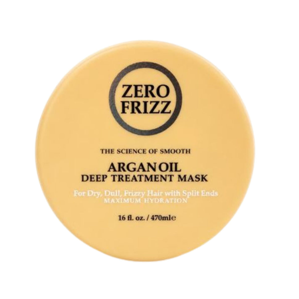 Refect Beauty Zero Frizz Argan Oil Deep Treatment Mask in a round yellow container for dry and frizzy hair Main image