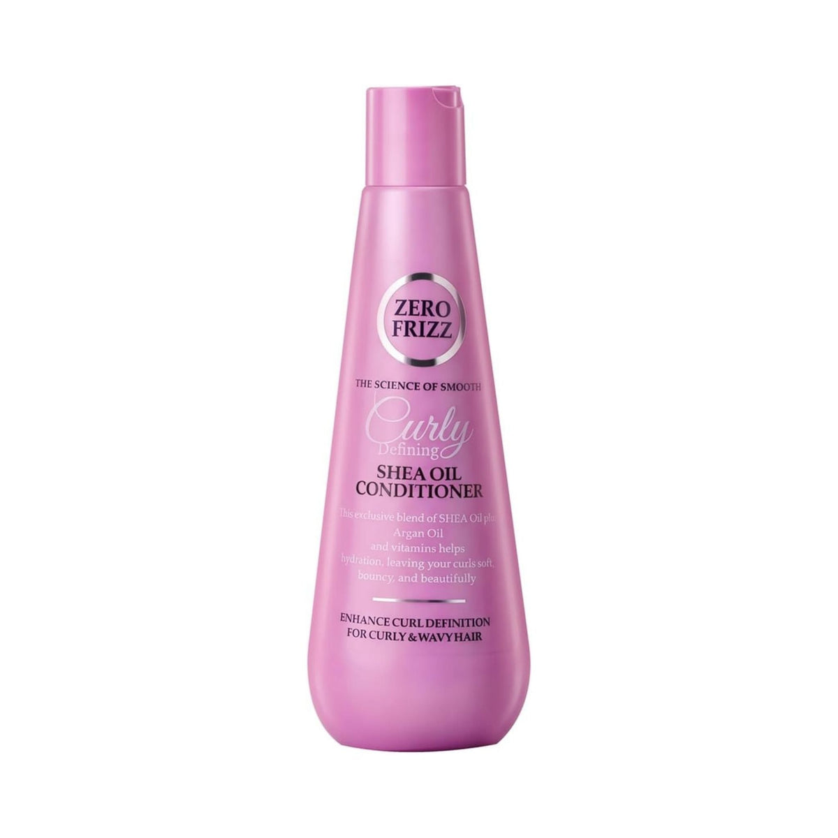 Refect Beauty Zero Frizz Curly Defining Shea Oil Conditioner in a pink bottle for hydrated and bouncy curls. Main image