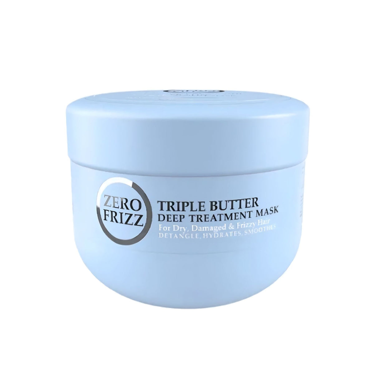 Refect Beauty Zero Frizz Triple Butter Deep Treatment Hair Mask in a light blue jar for dry and damaged hair