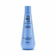 Refect Beauty Zero Frizz Keratin Shampoo in a light blue 355ml bottle for smoothing and nourishing frizzy hair.